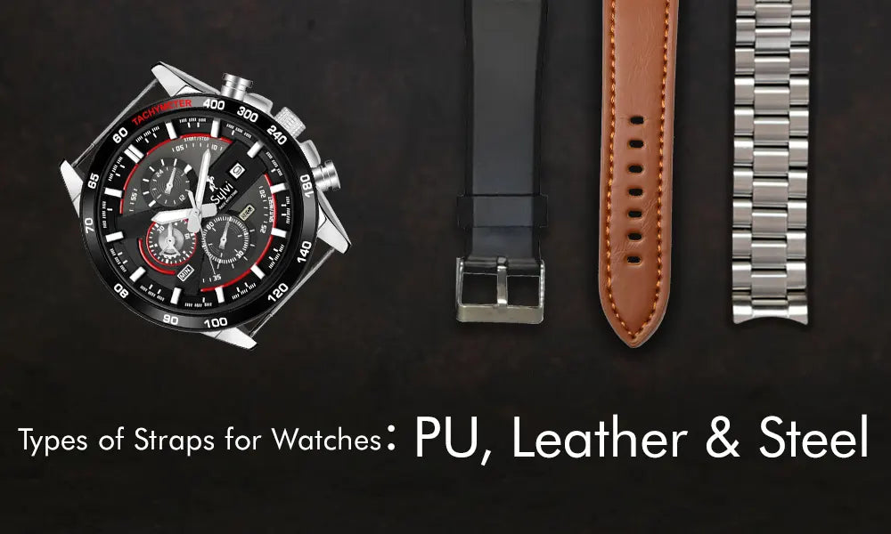 Types of watches straps: leather, steel and PU