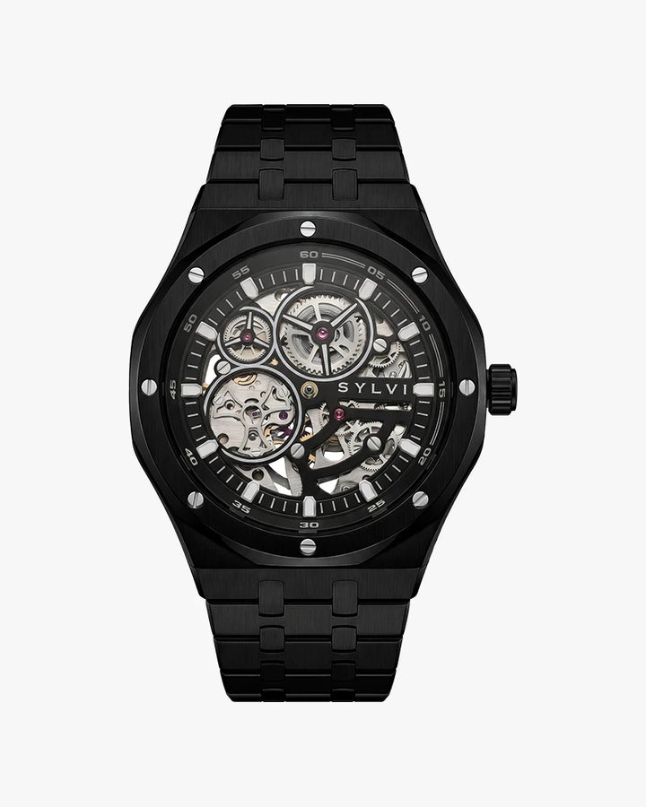 Sylvi Gravitas all black steel automatic watch main image