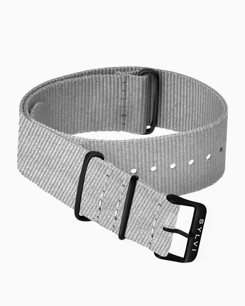Sylvi 24mm Grey Color Nylon Strap for Watch Main Image