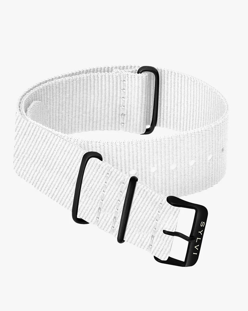 Premium 24MM White Nato Strap Elevate Your Watch Style Sylvi