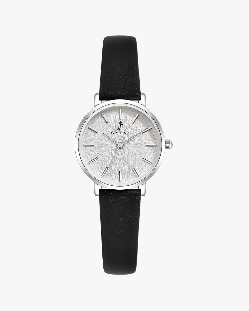 Riva Ivory Silver Black Leather