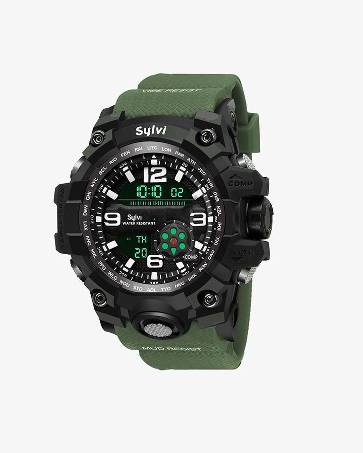 Buy Green Belt Black Dial Watch for Men - Sylvi