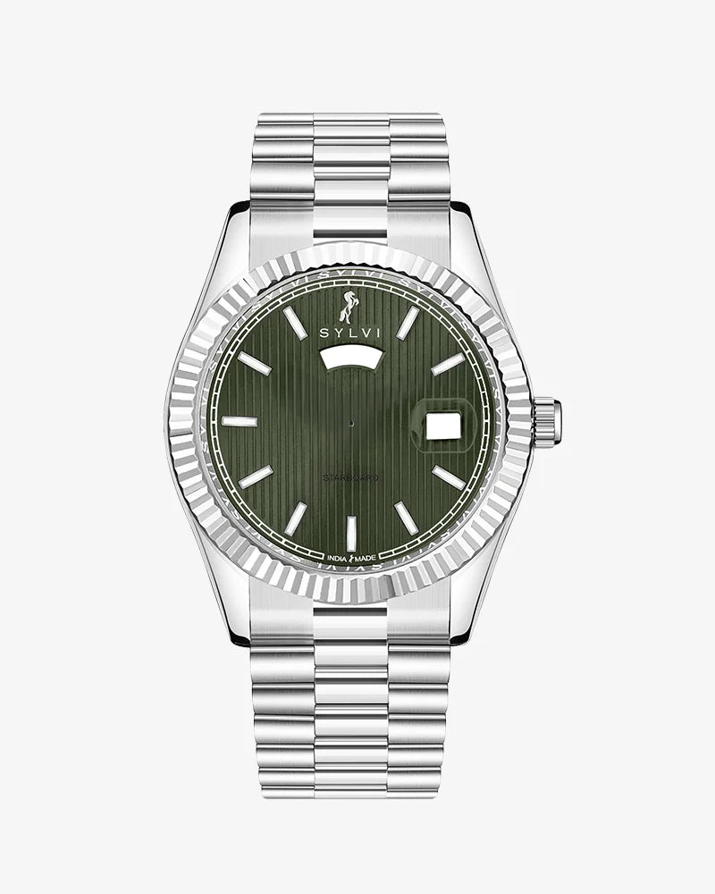 Sylvi Starboard Green Silver men's watch 3
