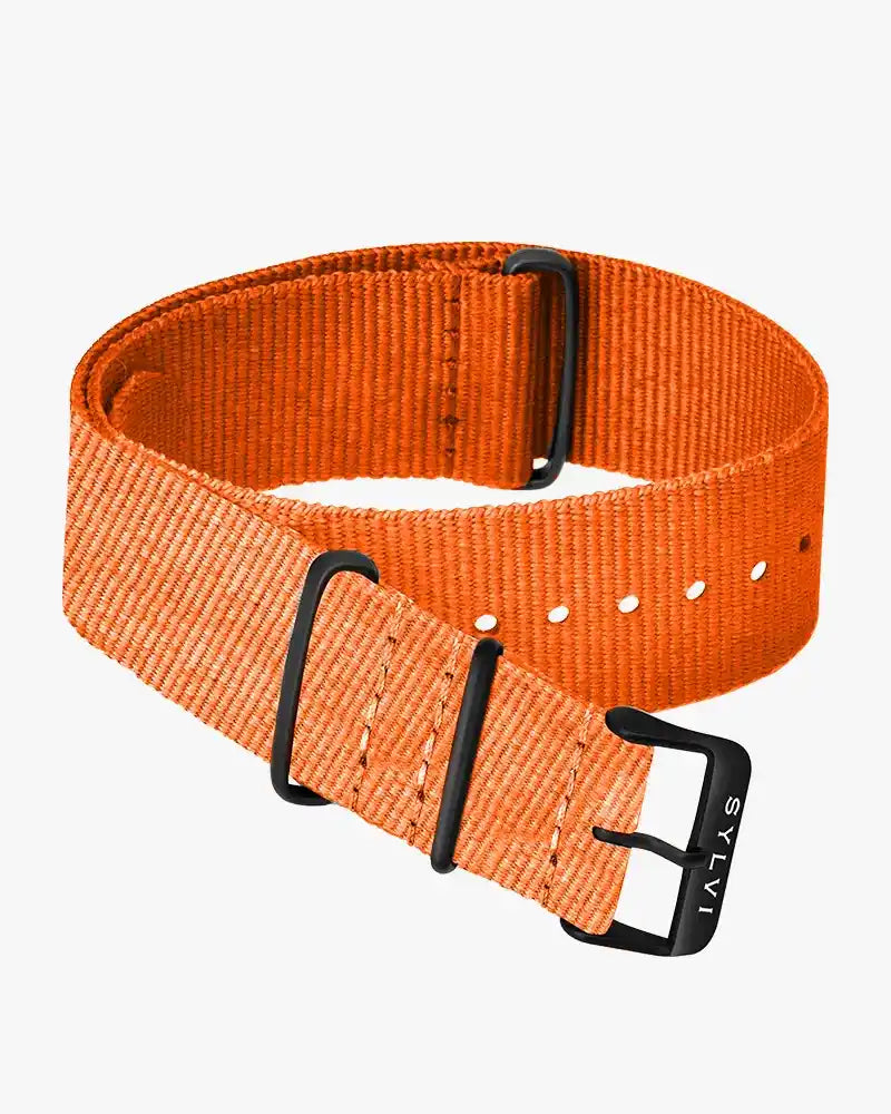 Sylvi 24mm Orange Nylon Strap Bold Breathable Watch Strap