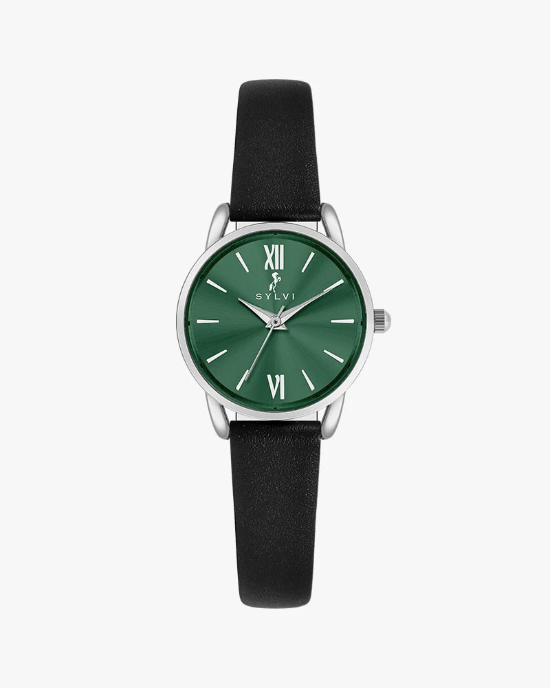 Dazzle Emerald Green Black Leather