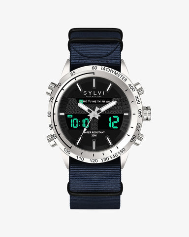 Certified Imperfect Hawk Silver Navy Blue Nylon