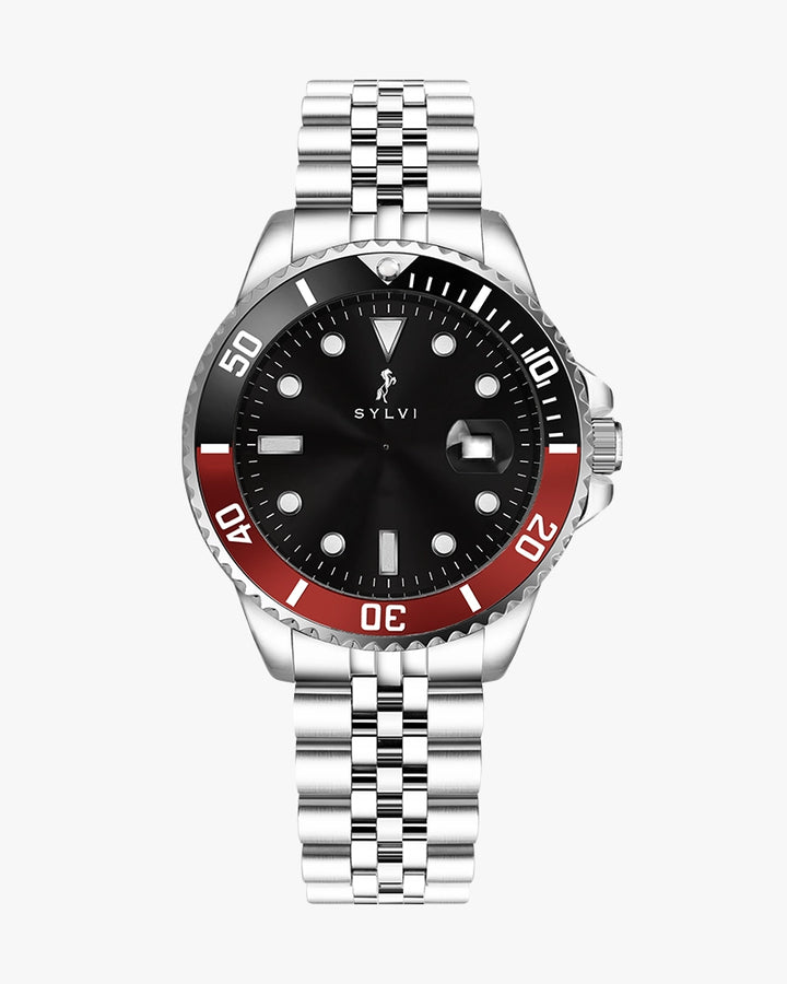 Sylvi Ocean black watch for men stylish wristwatch premium design