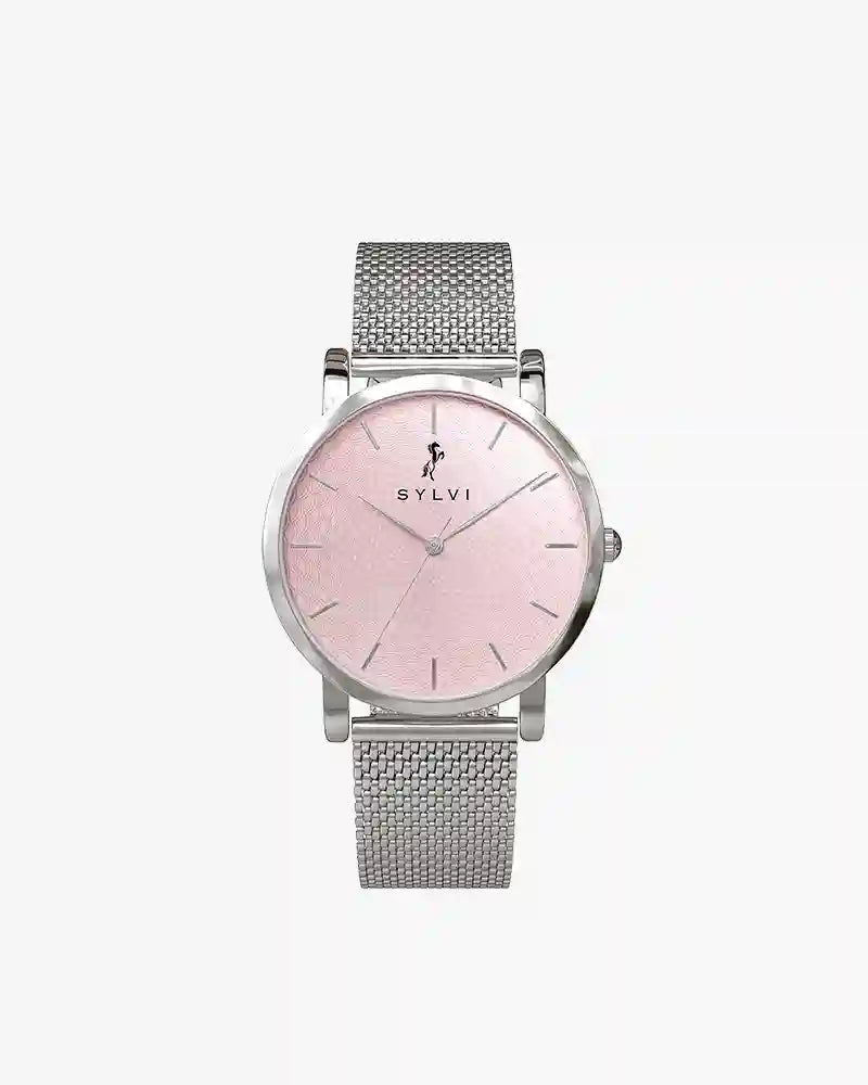 Riva Blush Pink Silver Mesh