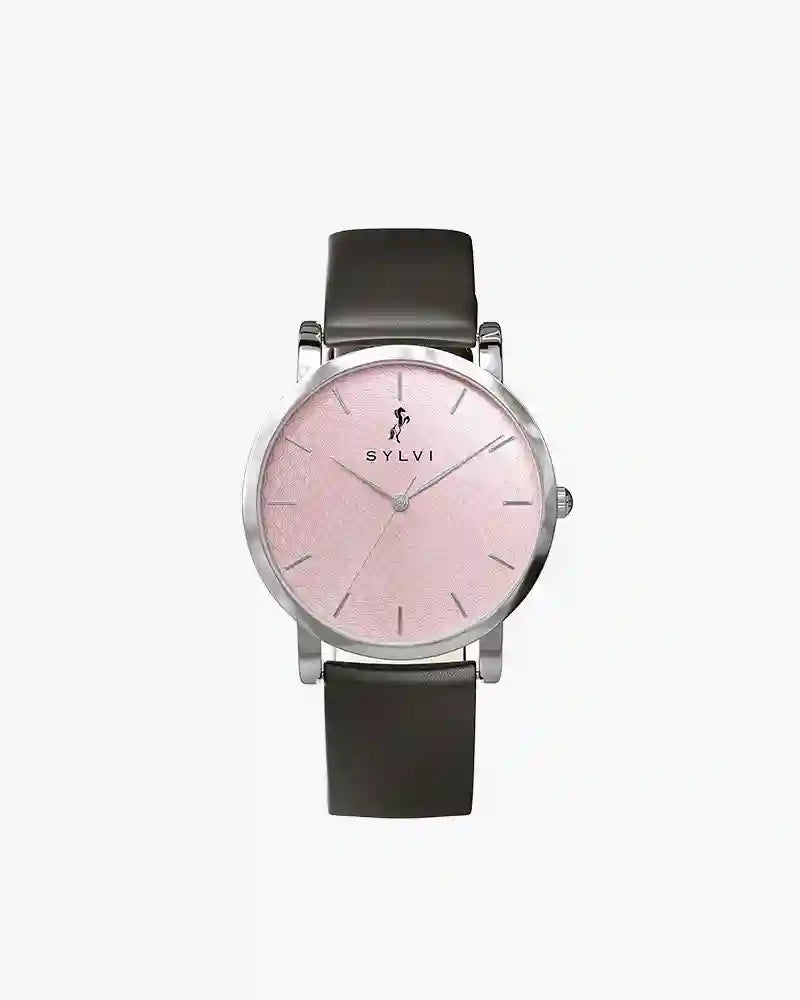 Riva Blush Pink Black Leather