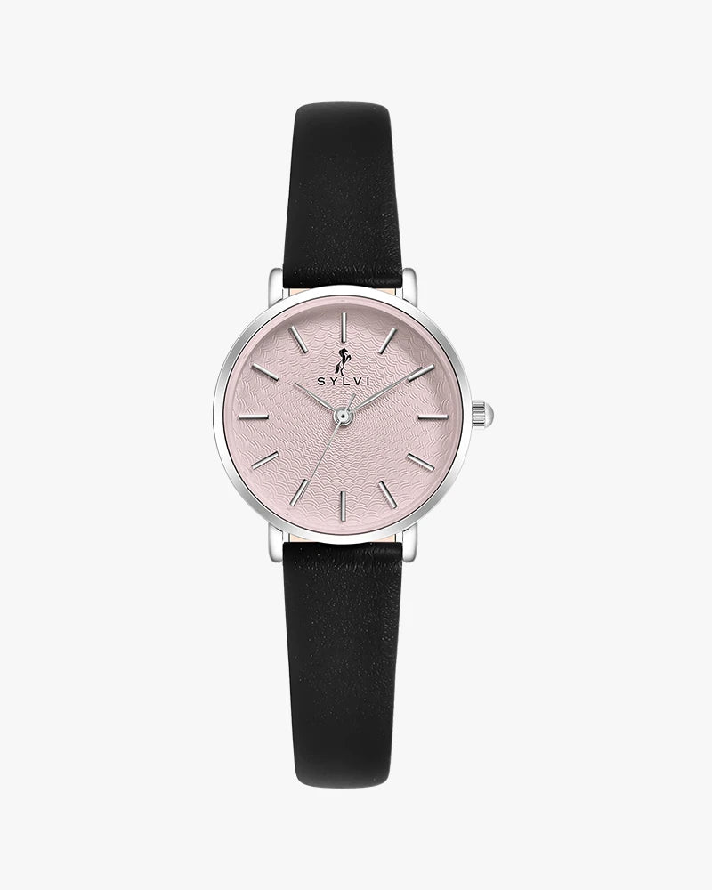Riva Blush Pink Black Leather