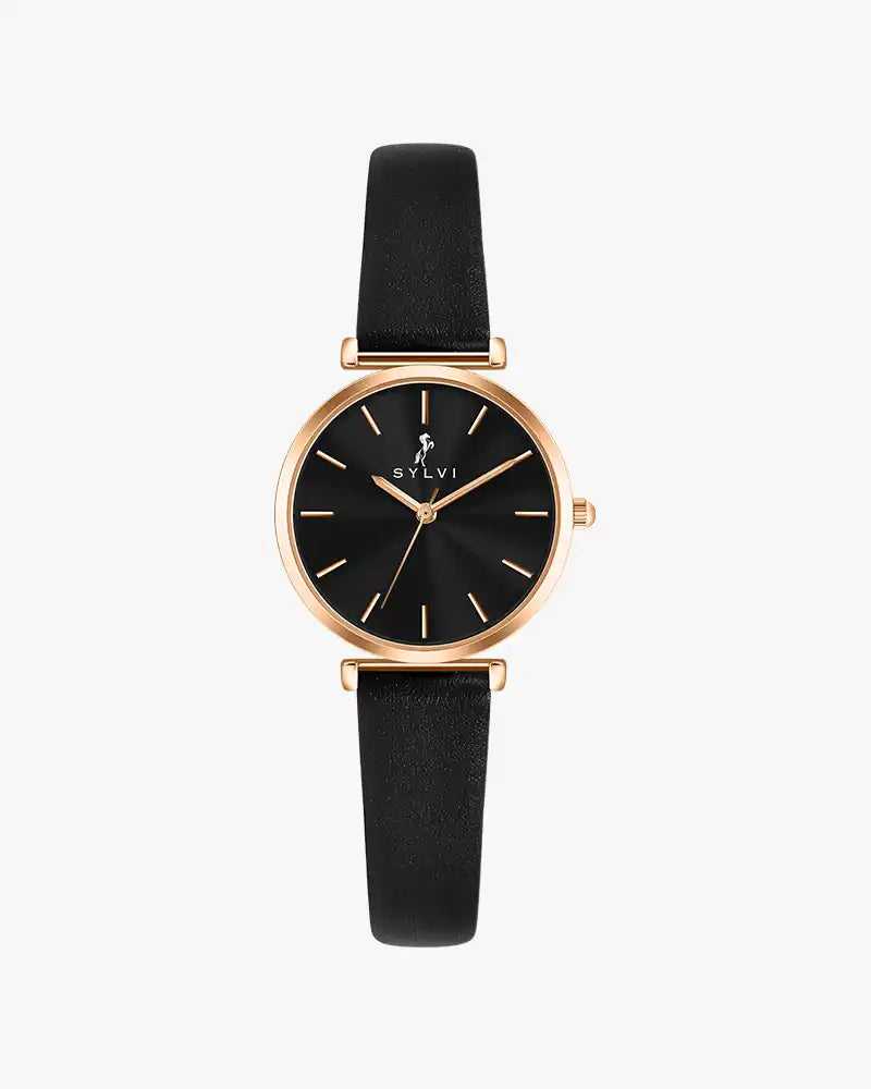 Serene Black Rose Black Leather