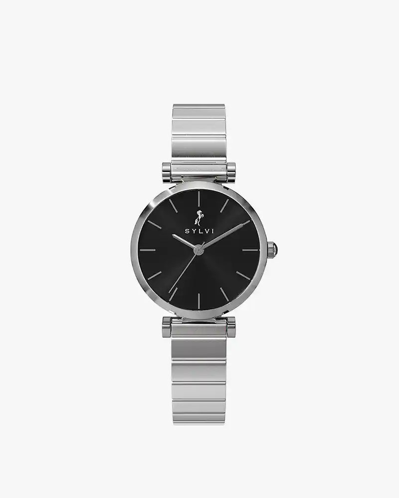 Serene Black Silver Link