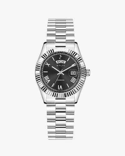 Sylvi Starboard Black Silver Women's Watch - Front Angle Main Image