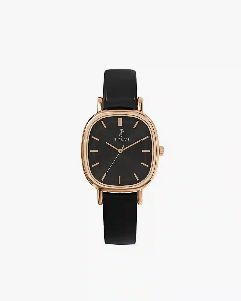 Ellore Black Rose Leather