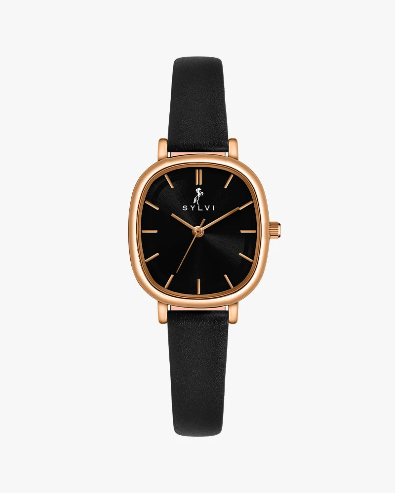 Ellore Black Rose Leather