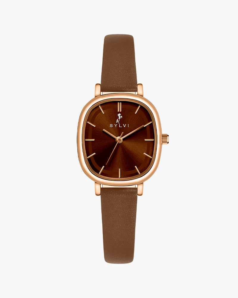 Ellore Mocha Rosegold Leather