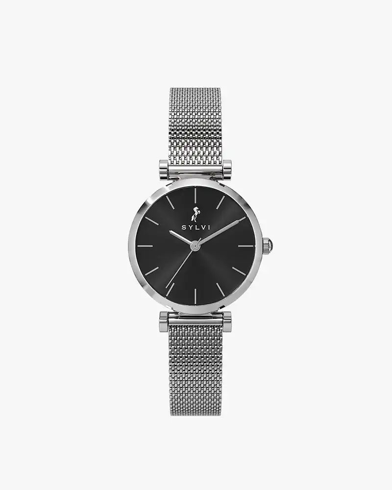 Serene Black Silver Mesh