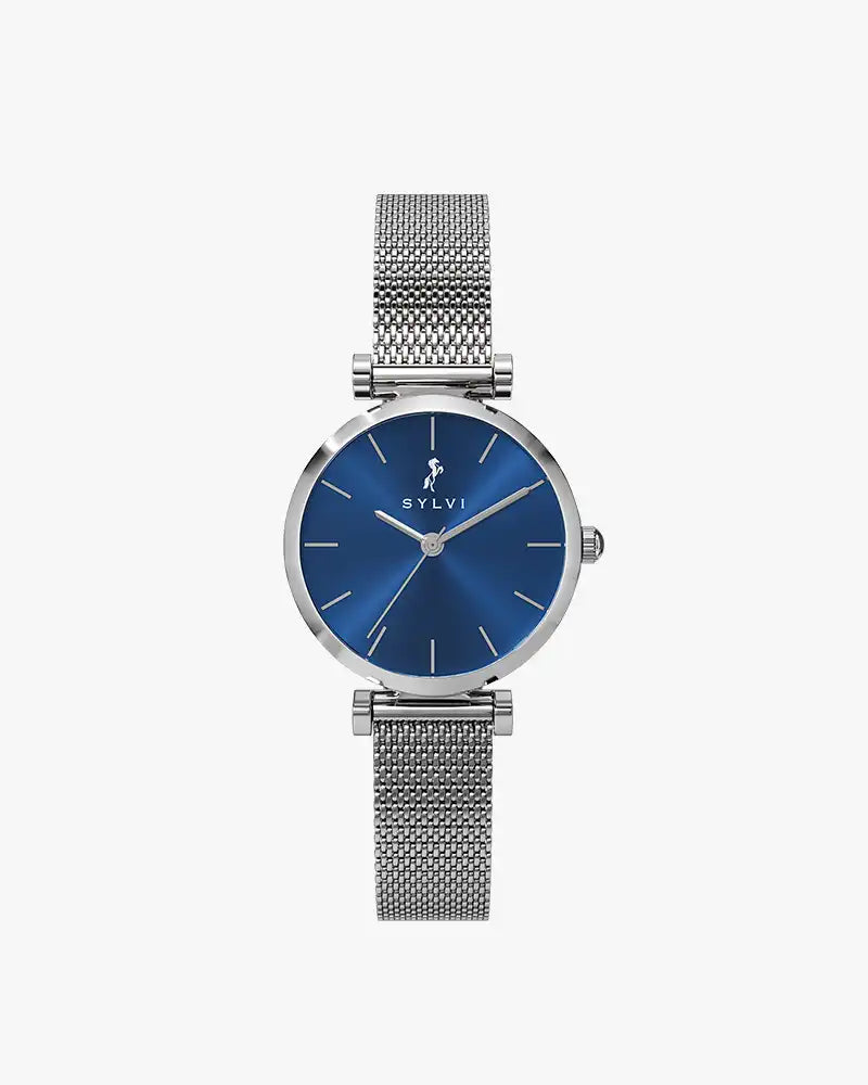 Serene Lavish Blue Silver Mesh