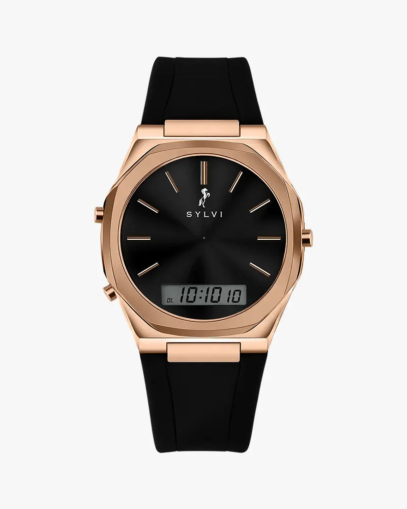 TimeShift rosegold silicone main watch image premium men wrist watch India