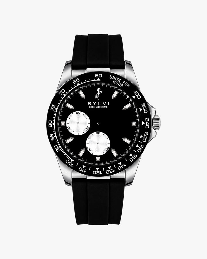 Sylvi LunarDrive Black Black chronograph watch main product image
