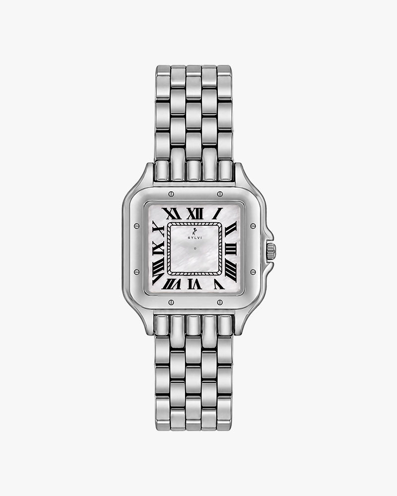 Sylvi Aria White Silver Steel Analog watch for men India