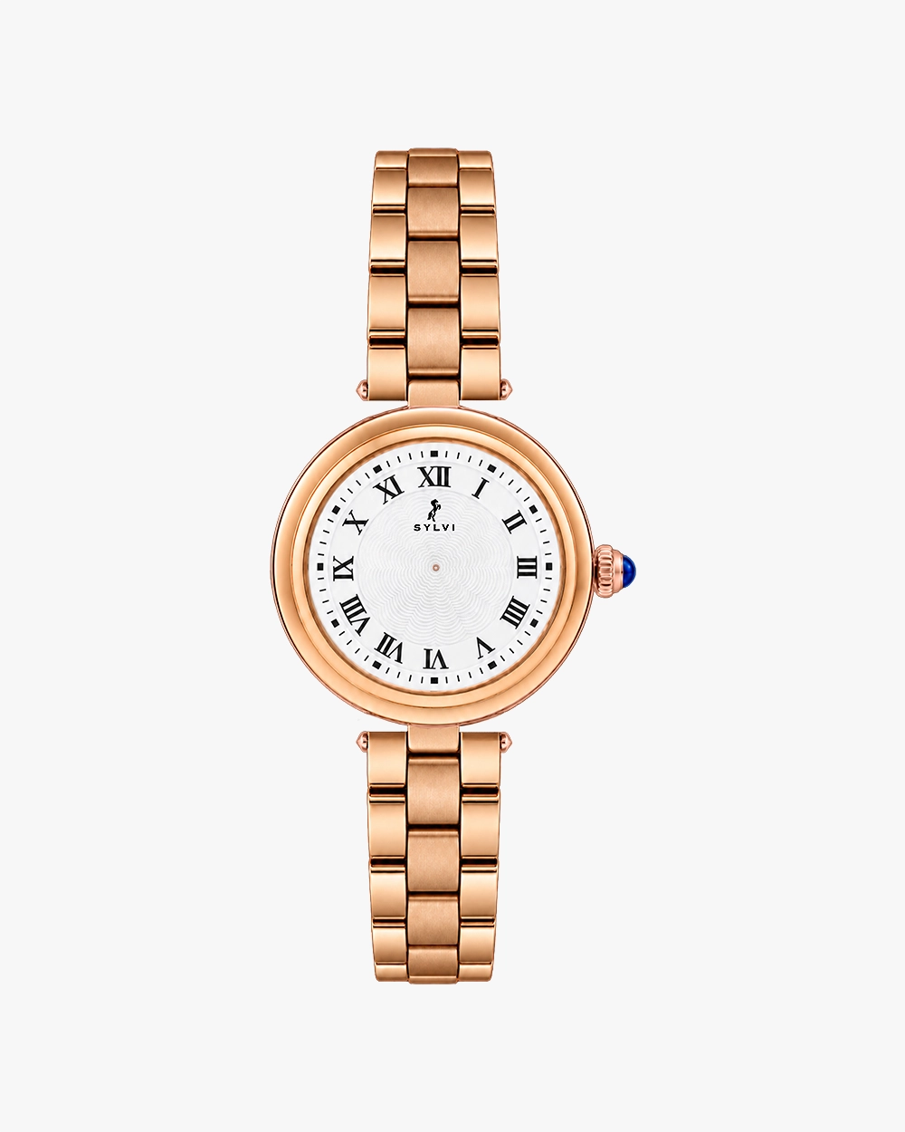 Sylvi Aura White Rosegold Steel Analog watch for men India