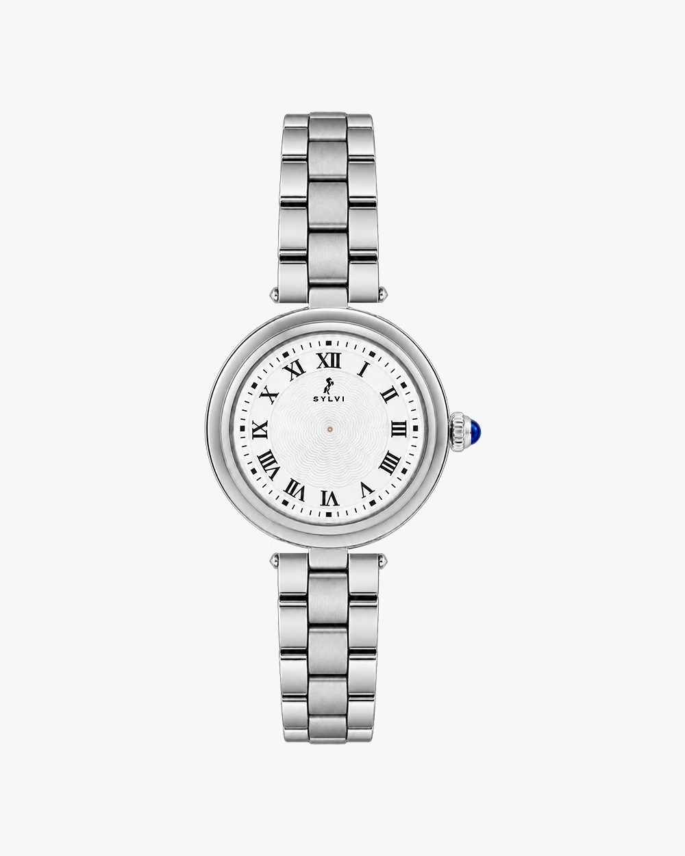 Sylvi Aura White Silver Steel Analog watch for men India