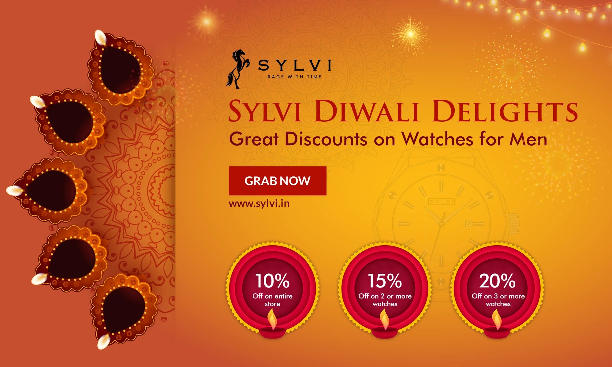 Sylvi Diwali Delights: Diwali Mega Sale Discount Offers on Premium Watches