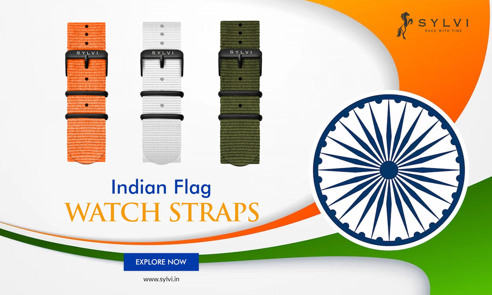 Explore Sylvi Tricolor Watch Straps with Indian Flag Design Sylvi Watches for Republic Day