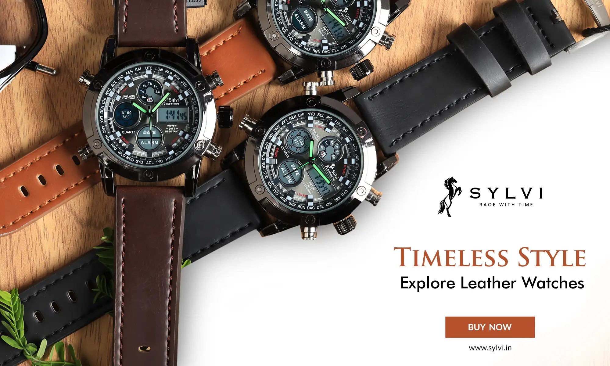 Explore a Collection of Leather Watches Online - SYLVI