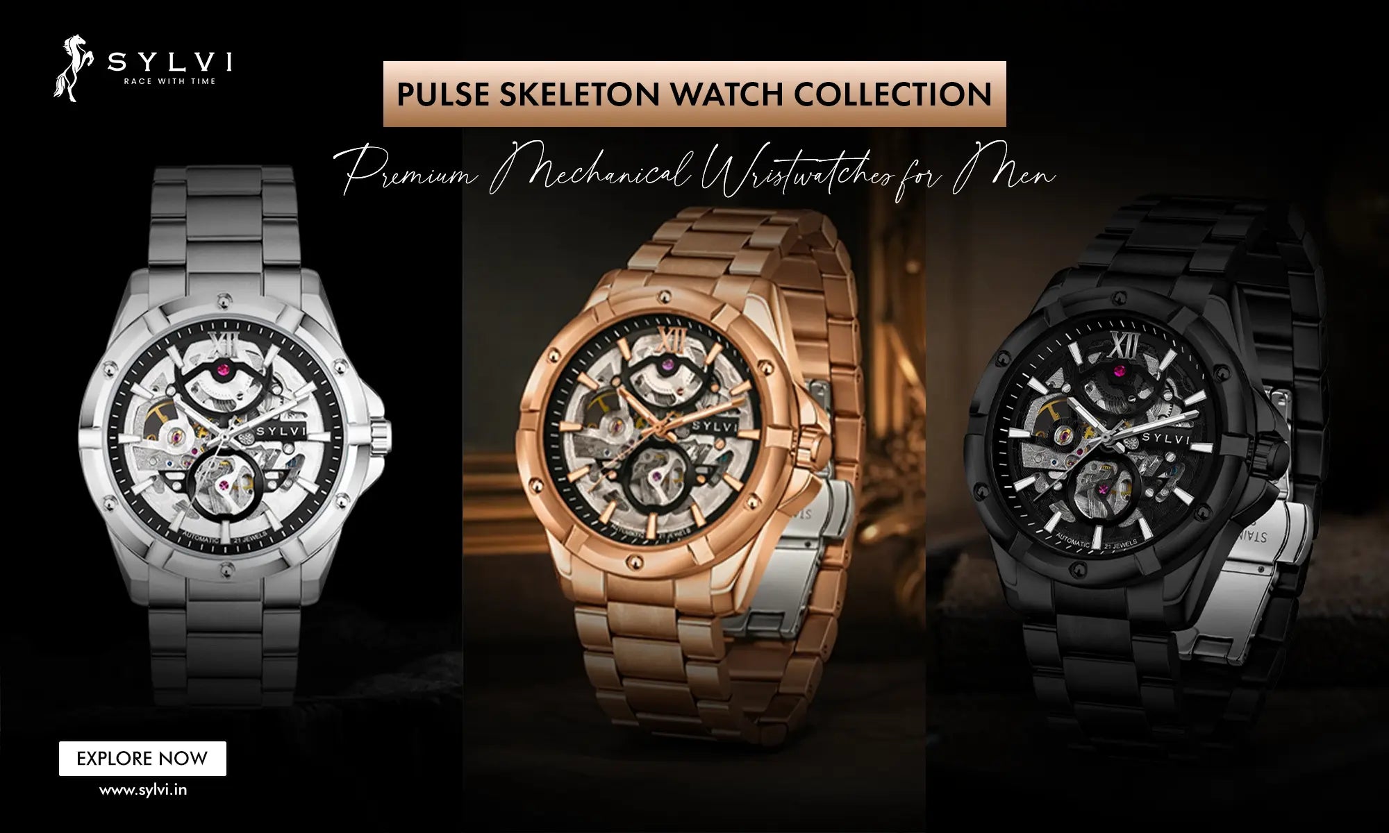 Pulse Skeleton Watch Collection: Premium Mechanical Wristwatches for Men