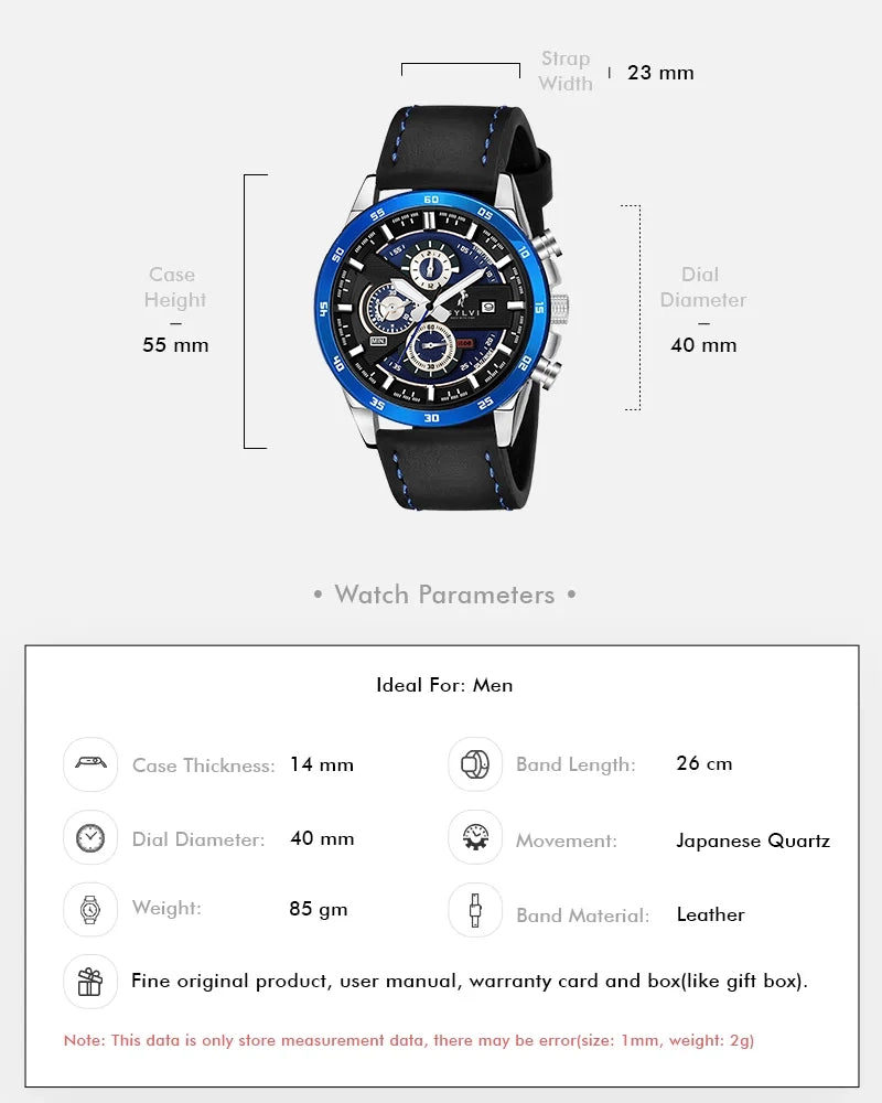 Timegrapher Blue BLK Leather