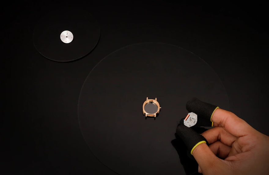 Sylvi Bella White Rosegold watch movement, ensuring smooth performance and reliable time tracking.