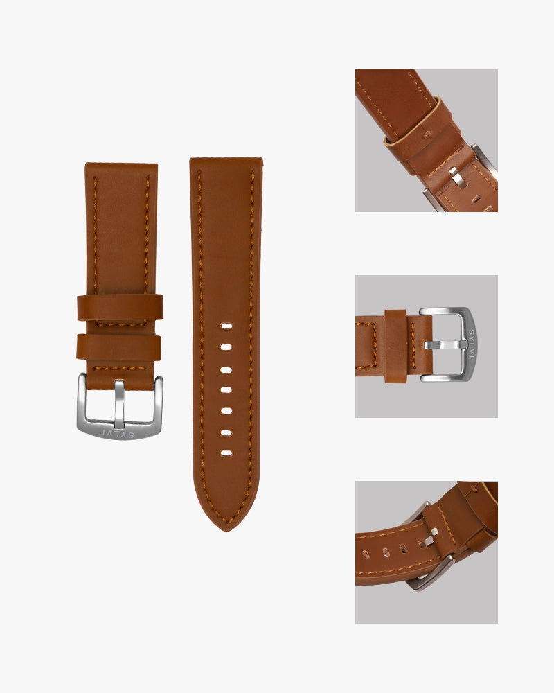 24mm Brown Leather Strap