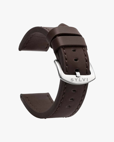 24mm Coffee Leather Strap