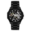 Core X black automatic skeleton watch minimal display
