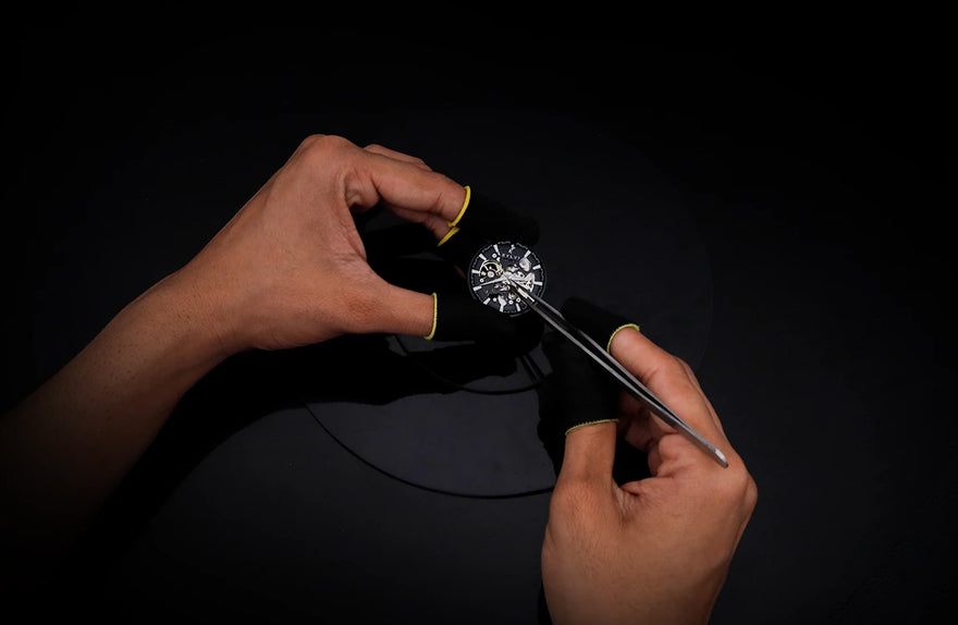 Core X black steel hand assembly process