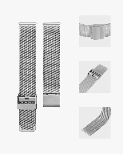 20mm Silver Stainless Steel Mesh Strap for Watch