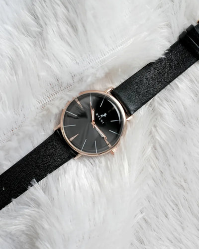 Elegadoom Black Rosegold Leather