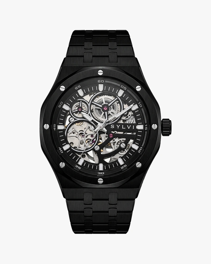 Sylvi Gravitas all black steel automatic watch main image