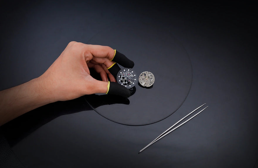 Sylvi Gravitas All Black Steel dial manufacturing image