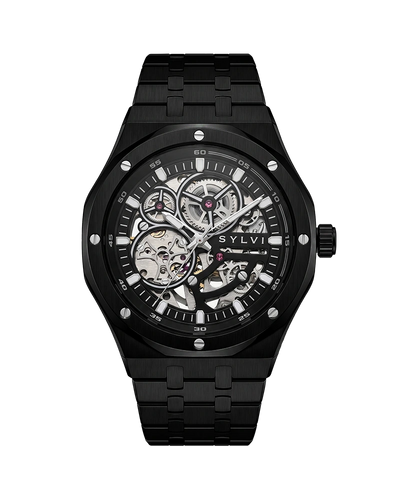 Sylvi Gravitas all black steel automatic luxury watch for men