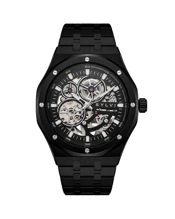 Sylvi Gravitas all black steel automatic luxury watch for men