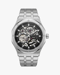 Sylvi Gravitas black silver steel automatic watch main image
Gravitas-Black-Silver