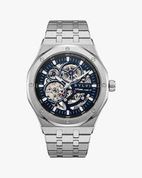 Sylvi Gravitas blue silver steel automatic watch main image