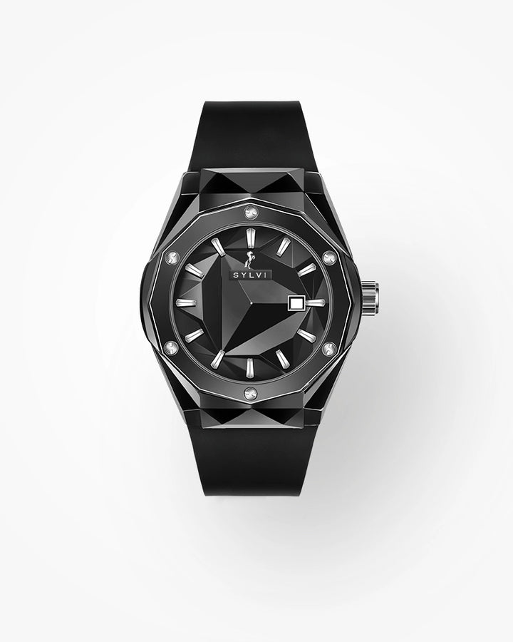 Classic Sylvi Imperial Black Watch timepiece with Analog Display
