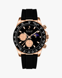 Sylvi LunarDrive Black Rosegold luxury chronograph watch main product image