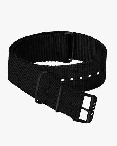 Sylvi 24MM Black Nylon Strap High Quality Watch Accessories