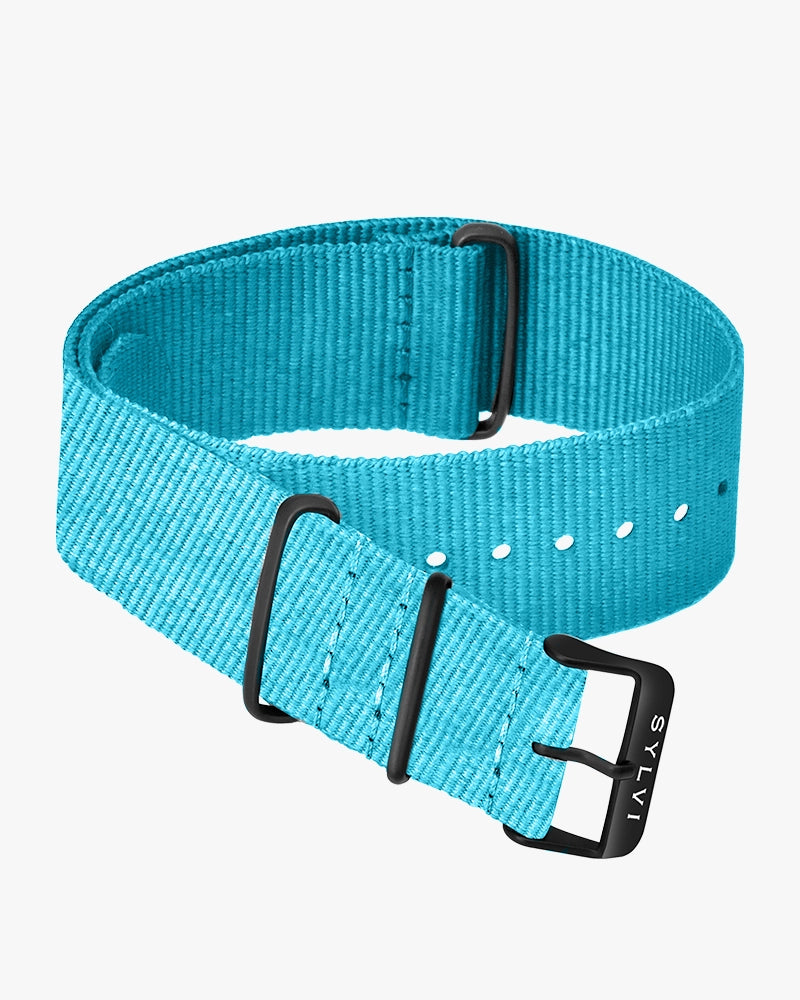 Sylvi 24mm Sky Blue Nylon Strap for Watch Main Image