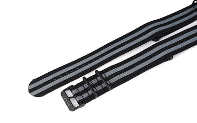 Sylvi 24mm Black Grey Nylon Watch Strap Buy Now 